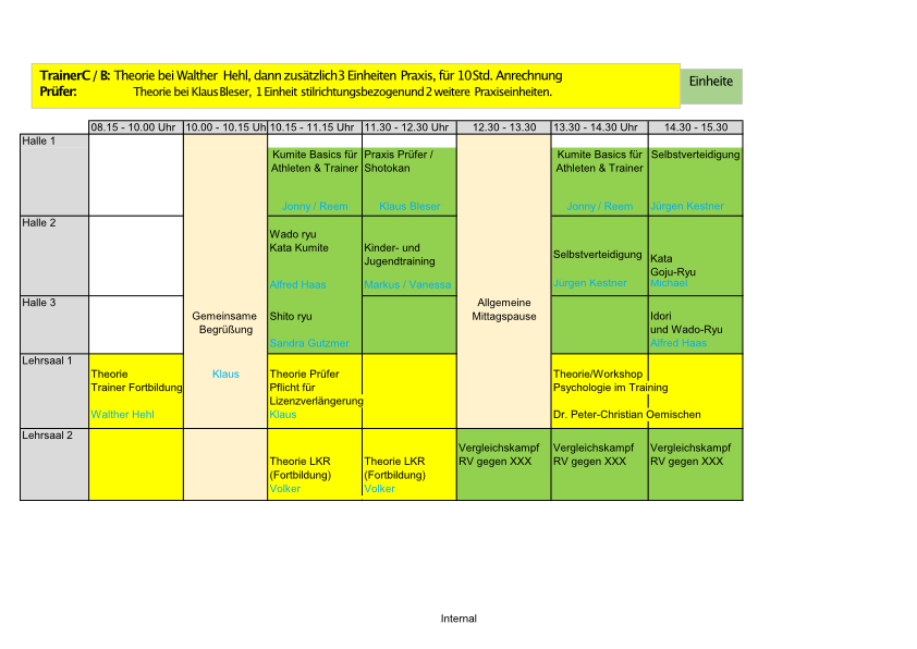 Zeitplan 2026